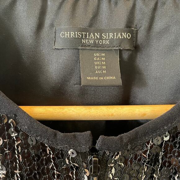 Christian Siriano Black Sequin Evening Jacket | Size M (Runs Small), EUC - Picture 5 of 6